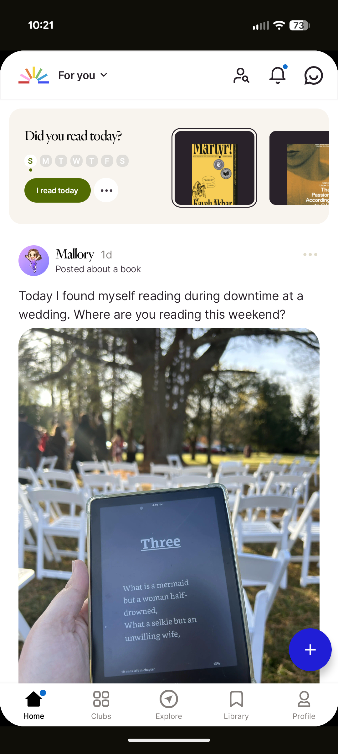 screenshot of the home page of fable