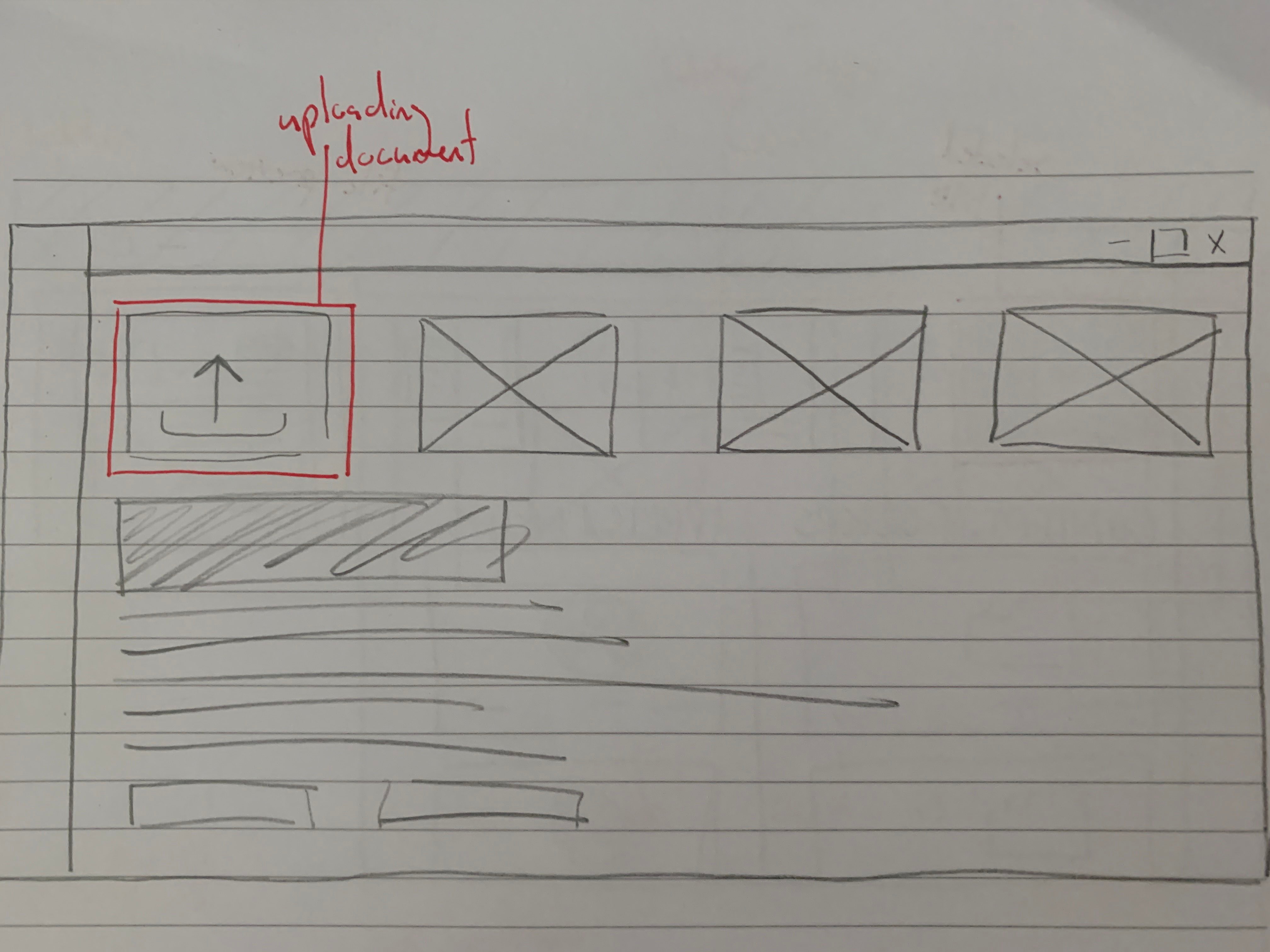 photograph taken of the initial drawn wireframe of pancake