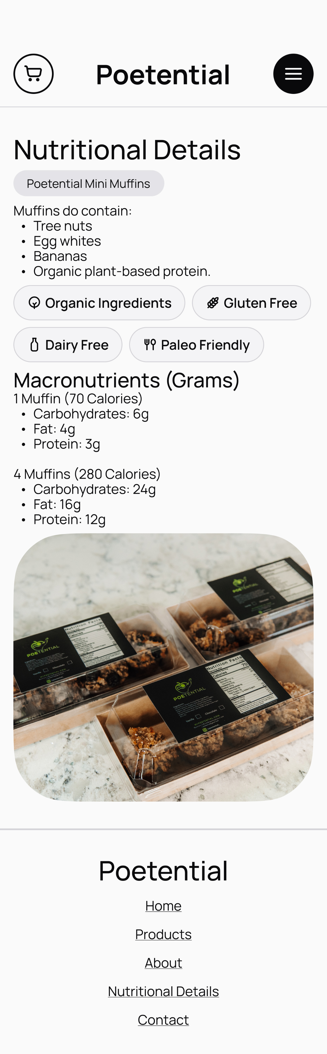 wireframe of the product page of poetential